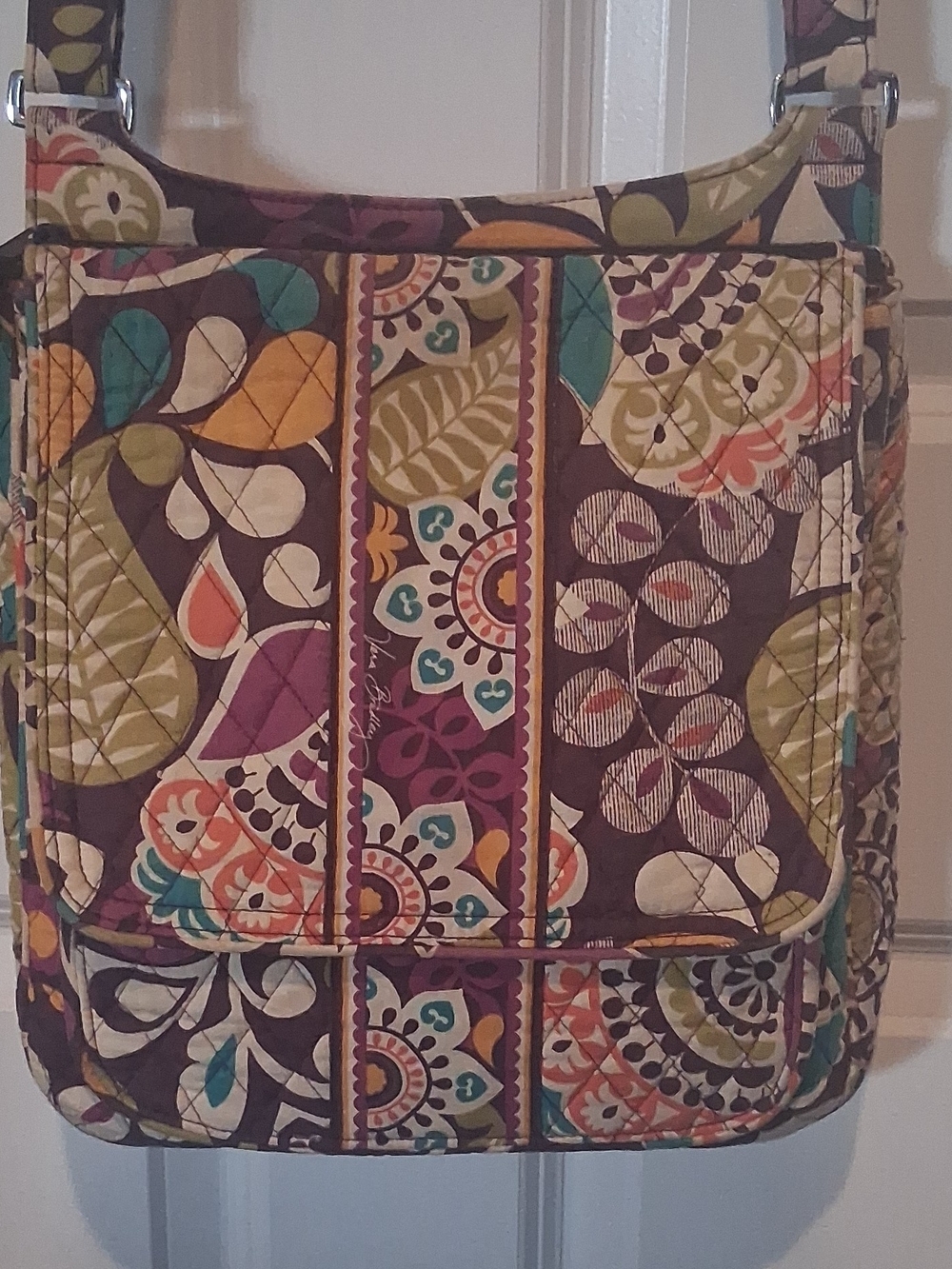 Vera Bradley Quilted Plum Floral Villager Crossbody Bag